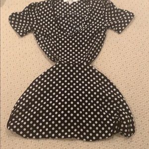 Polka dot open back dress
